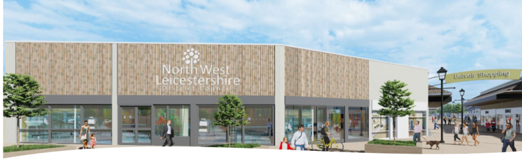 An artist's impression of how the new Customer Service Centre could look in Coalville