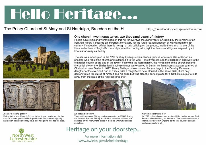 New Hello Heritage boards for 2023 - The Priory Church of St Mary and St Hardulph, Breedon on the Hill