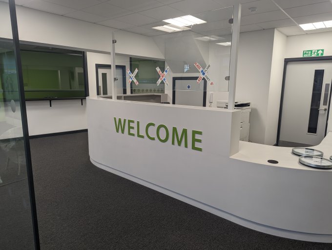 The welcome desk at the new Customer Centre on Belvoir Road in Coalville, ahead of opening on 29 November