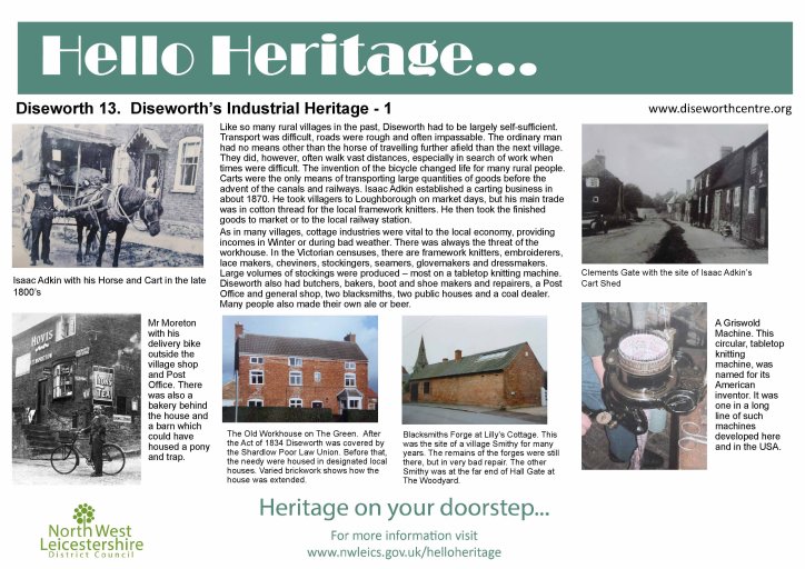 New Hello Heritage boards for 2023 detailing industrial heritage in Diseworth (1)