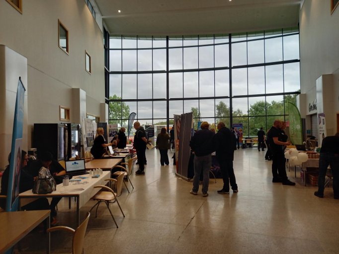 A photo of people attending the North West Leicestershire Job and Skills Fair at Stephenson Campus on Tuesday 4 October 2022.