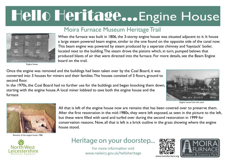 New Hello Heritage boards for 2023 - Engine House, Moira Furnace Museum Heritage Trail