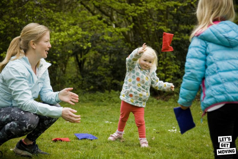 Family being physically active.