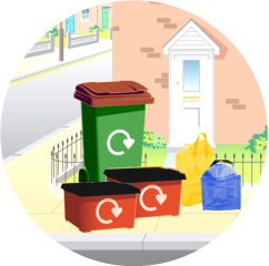 Image of recycling containers in North West Leicestershire