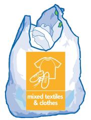 Image of carrier bag full of clothes and shoes